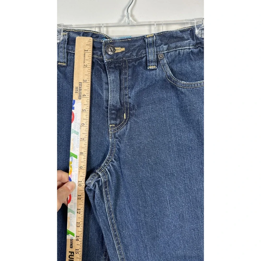 Old Navy Kids Loose Ample Blue Jeans 12 Husky Denim Cotton Zip Flat Front